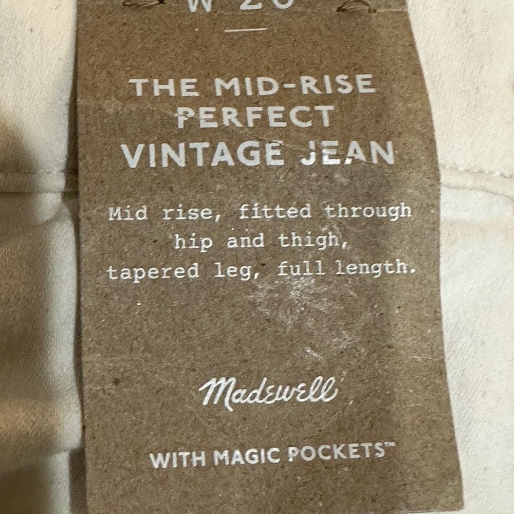 Madewell The Mid-Rise Perfect Vintage Jean in Vintage Canvas NWT - Picture 7 of 11